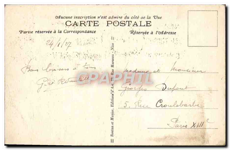CPA Cannes Vue Generale prise du Mont Chevalier Bateaux — Rückseite