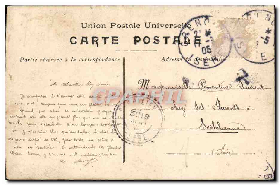 CPA Fantaisie Femme — Verso