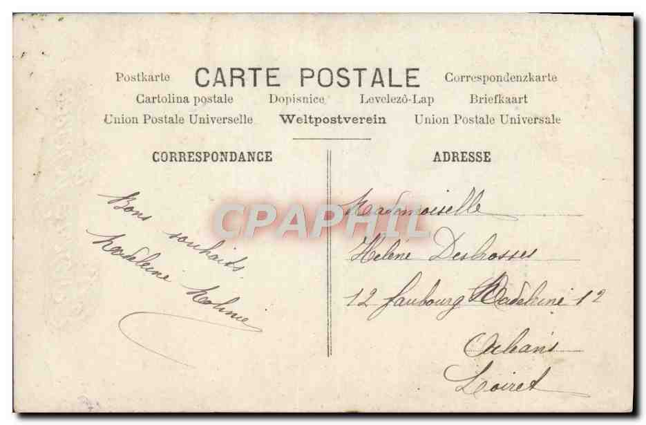 CPA Fantaisie Femme Bonne Annee — Verso