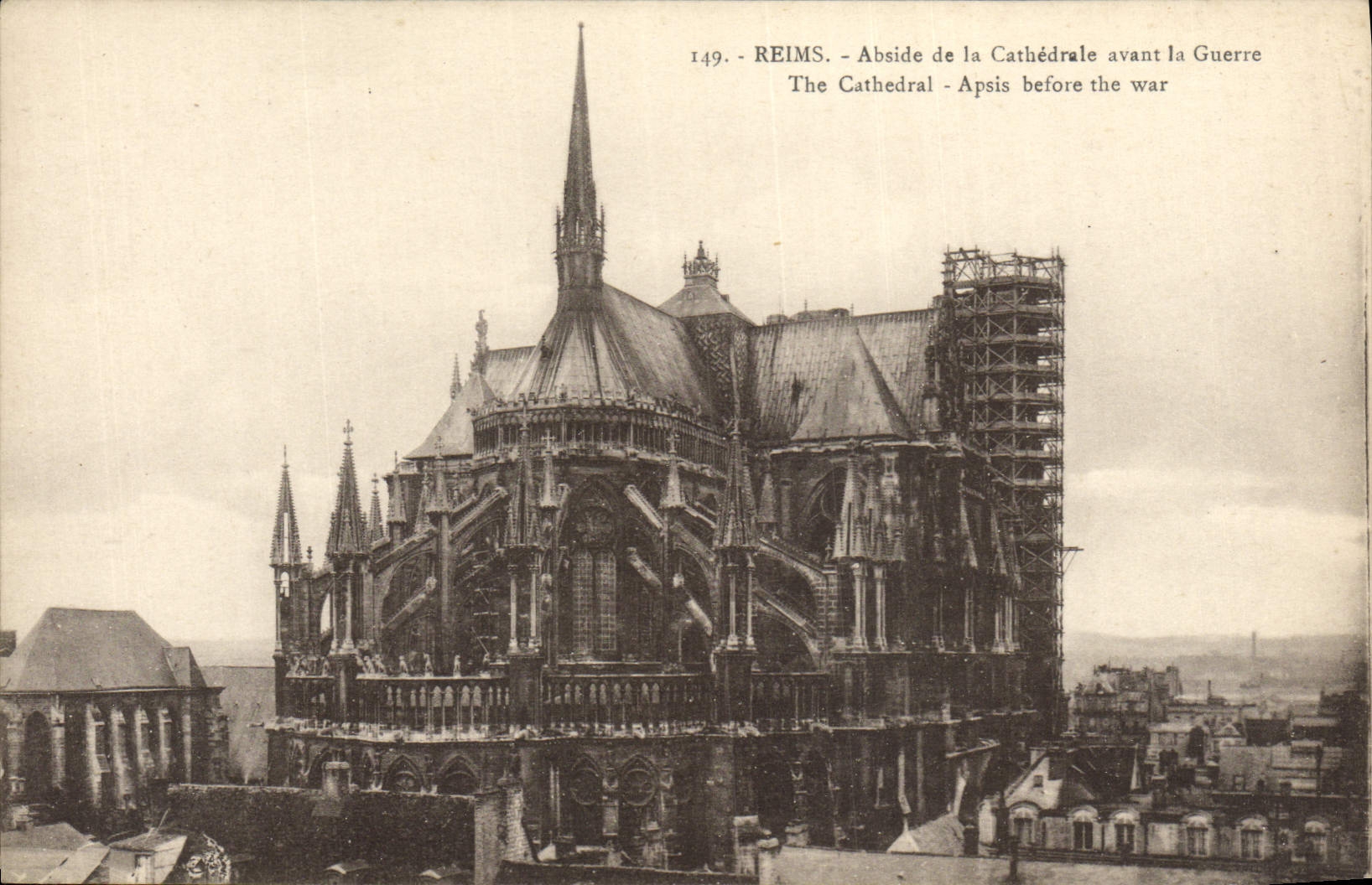 Reims - Apsis der Kathedrale vor dem Krieg — Photo Reims-Cathédrale, n°149