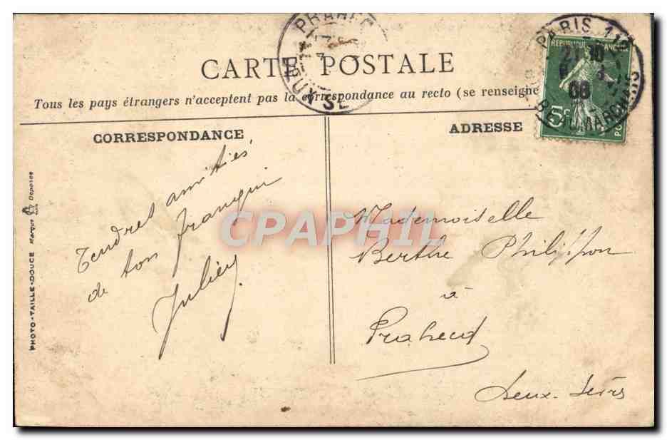 CPA Le Cure de Pontoise — Verso