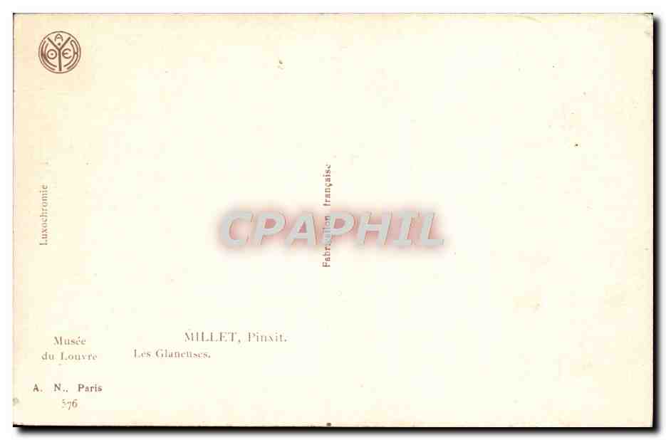 CPA Musee du Louvre Paris Les glaneuses Millet — Verso