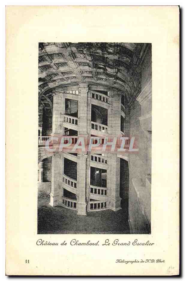CPA Chateau de Chambord Le Grand Escalier