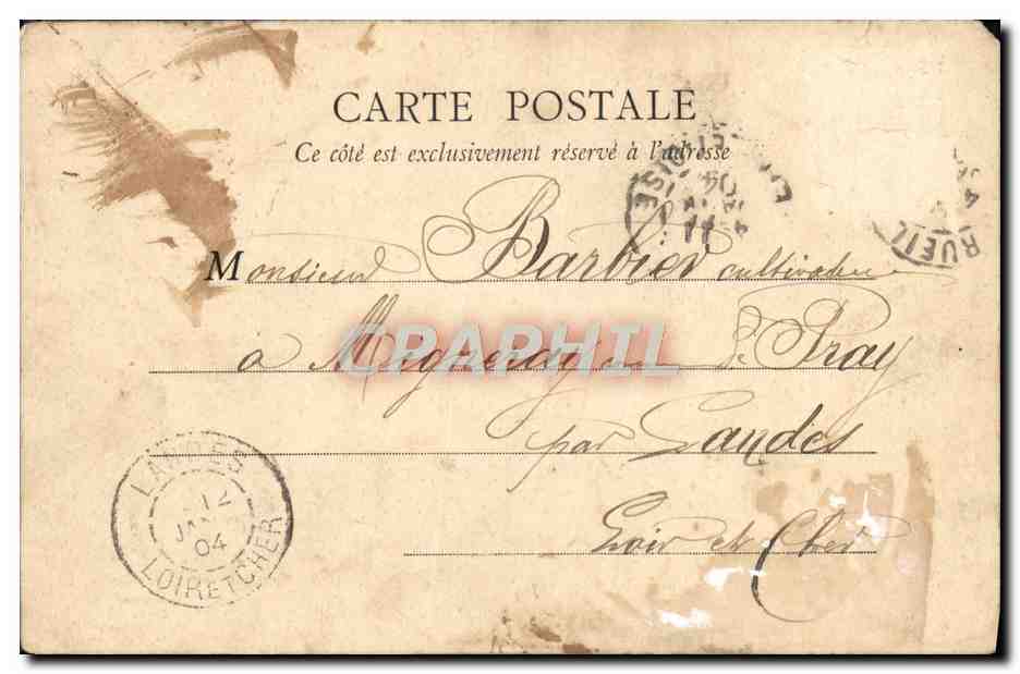 CPA Caserne d'Artillerie de Forteresse a Rueil Militaria — Achterkant