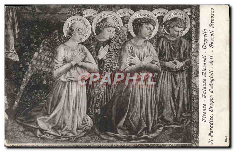 CPA Firenze Palazzo Riccardi Cappella Il Paradiso Iruppo d'Angioli dett gozzoli Benozzo