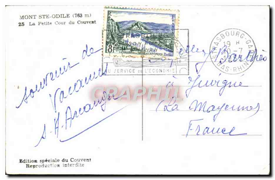 Mont Sainte-Odile — La Petite Cour du Couvent — Édition spéciale du Couvent — Rückseite