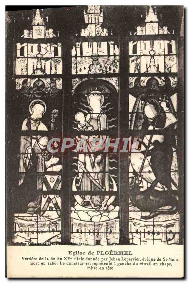 Église de PLOËRMEL — Verrière de la fin du XVᵉ siècle — Éditeur : C. Céline
