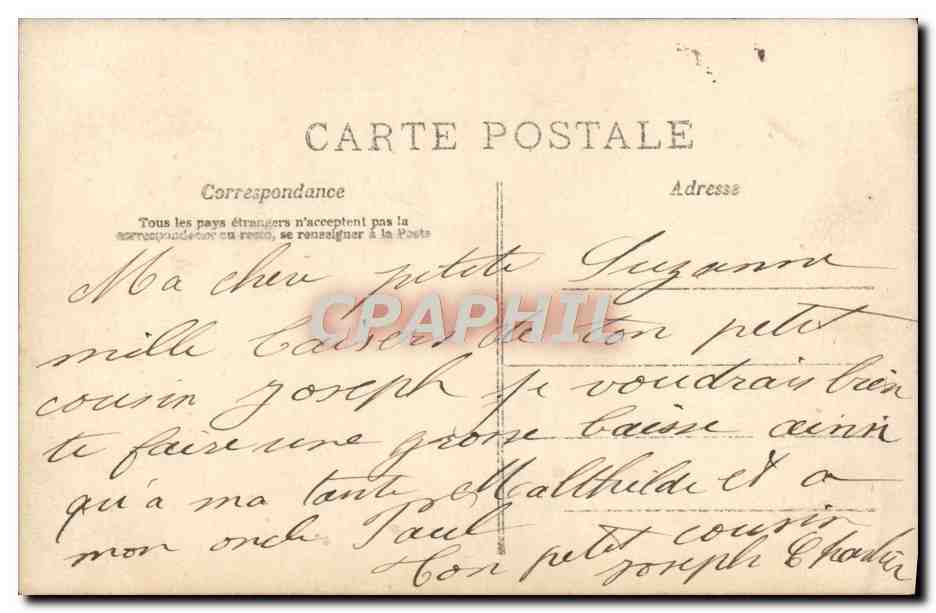 CPA Je vous aime de tout mon coeur Mais l'ecrire est un grand labeur Enfant — Rückseite