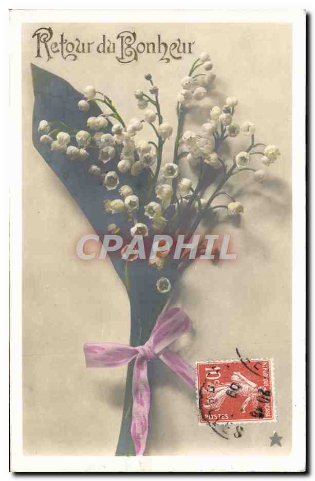 CPA Retour du Bonheur Muguet Fleurs 