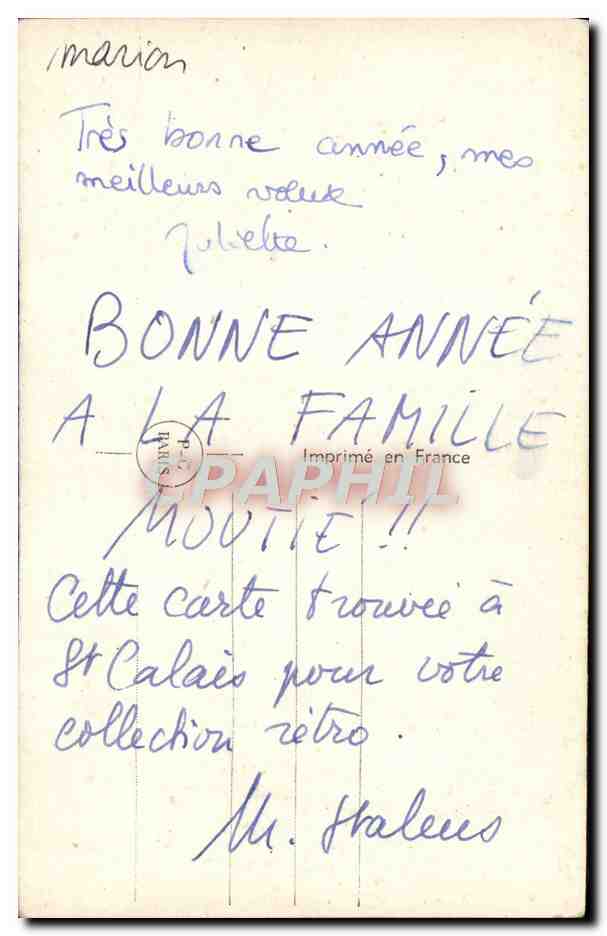 CPA Bonne Annee Femme — Rückseite