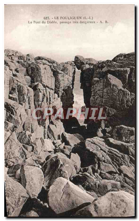 CPA Le Pouliguen Le Pont du Diable Passage tres Dangereux