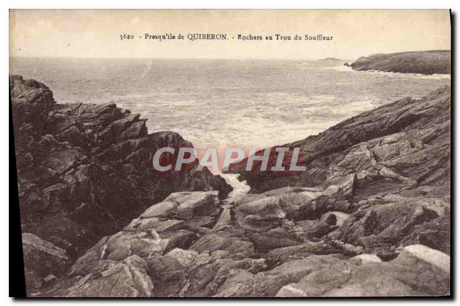Presqu'île de Quiberon — Rochers au Trou du Souffleur — Laurent, N° 3620