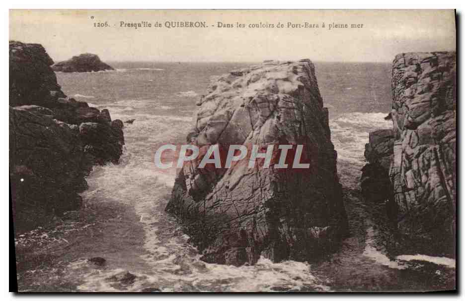 Presqu'île de Quiberon — Dans les couloirs de Port-Bara à pleine mer — n° 1205