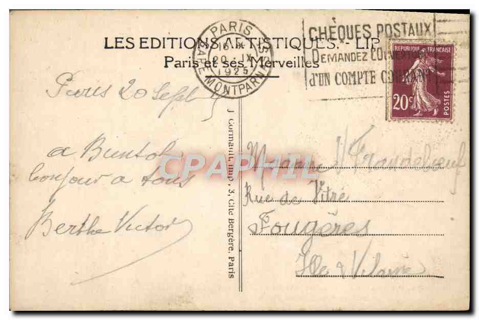 CPA Paris Le parc des Buttes Chaumont  — Verso