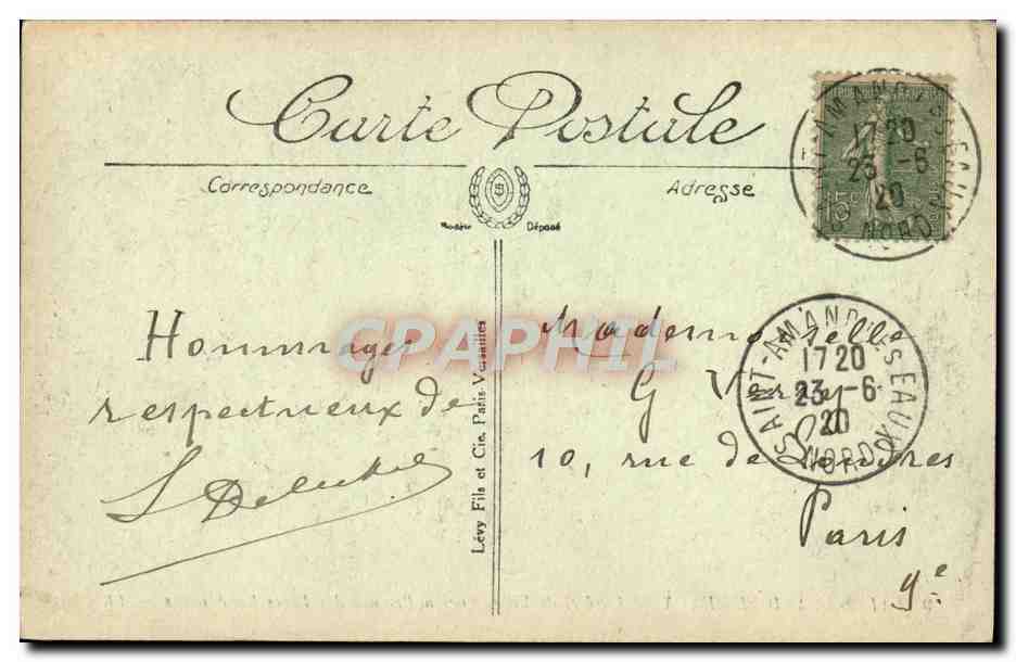 CPA Saint Amand Les Eaux L'Hotel de Ville Ancien Prieure des Peres Benedictins — Back