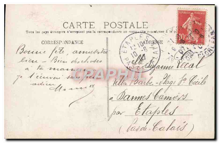 CPA Bonne Fete Enfant — Verso