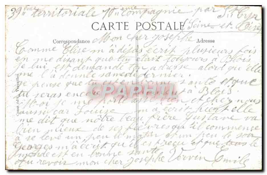 CPA Versailles Le Palais — Verso