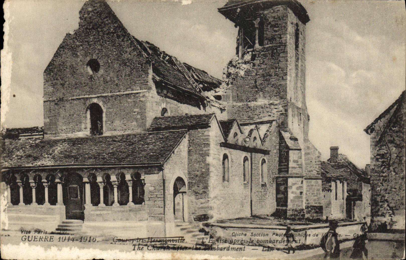 Cowroy-les-Hammonville — L'Église après le bombardement — Gliche Section Photographique de la France