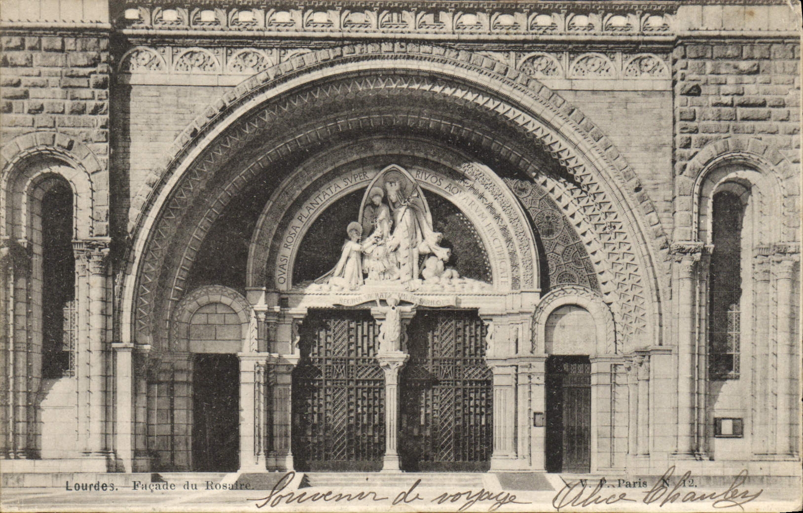 CPA Lourdes Facade du Rosaire