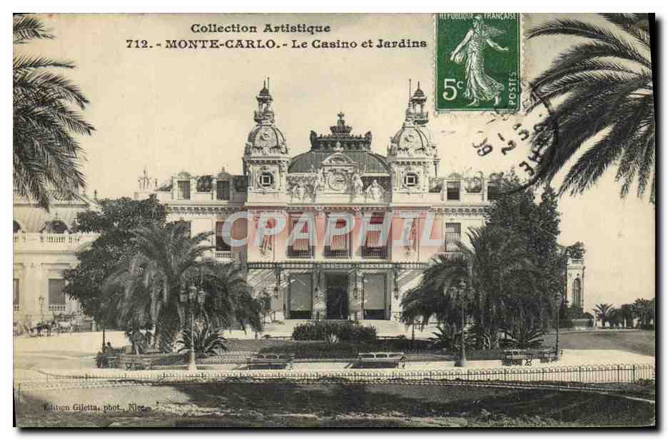 CPA Monte Carlo Le Casino et les jardins