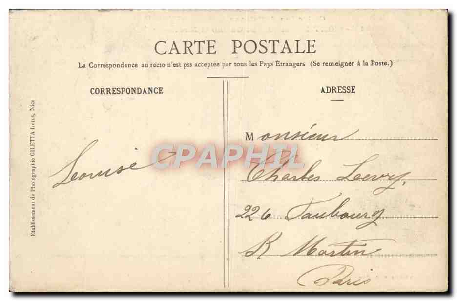 CPA Monte Carlo Le Casino et les jardins — Rückseite