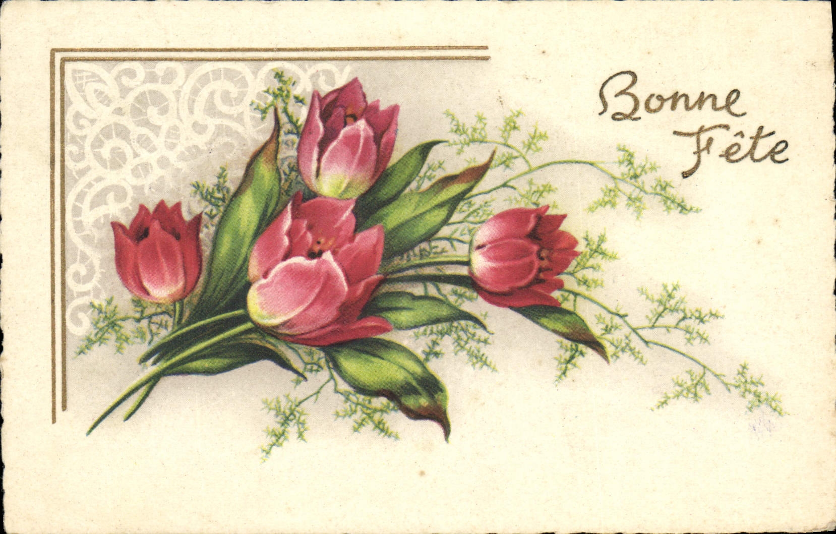 CPA Bonne Fete Fleurs