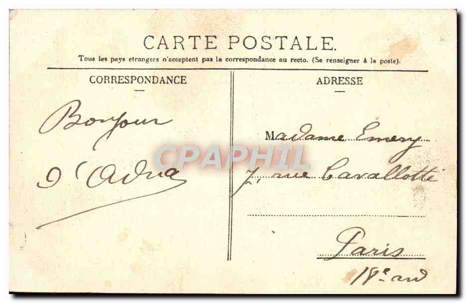 CPA Monte Carlo Entree du Casino — Rückseite