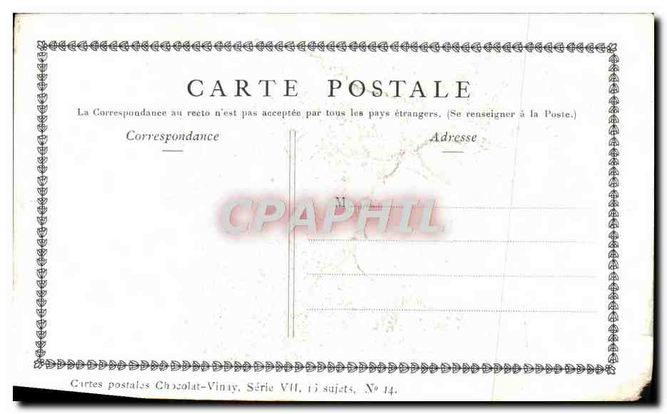 CPA Fantaisie Publicite Chocolat Vinay La famille de Gerard Dou  — Verso