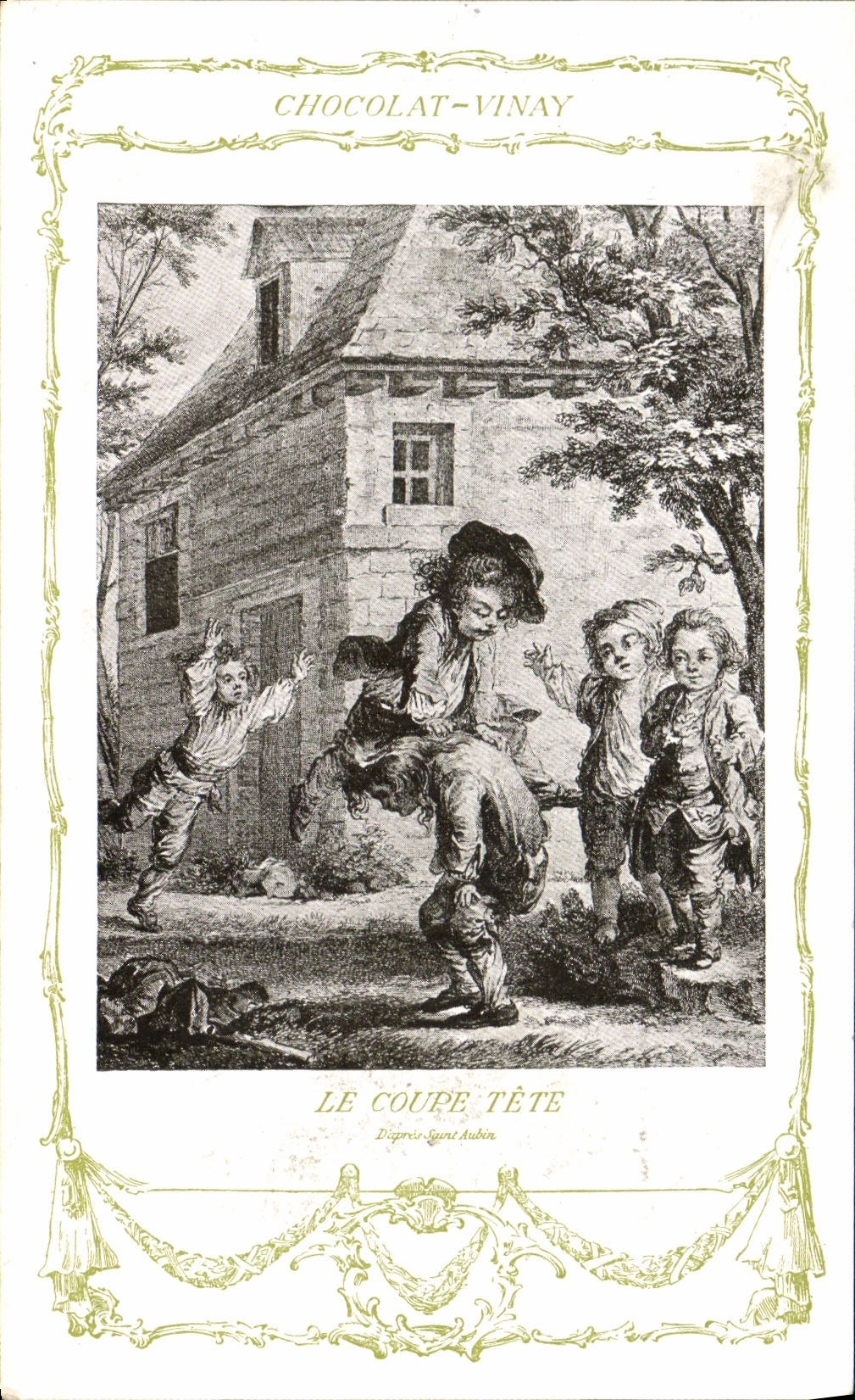 CPA Fantaisie Publicite Chocolat Vinay Le coupe tete Enfants Saint Aubin 