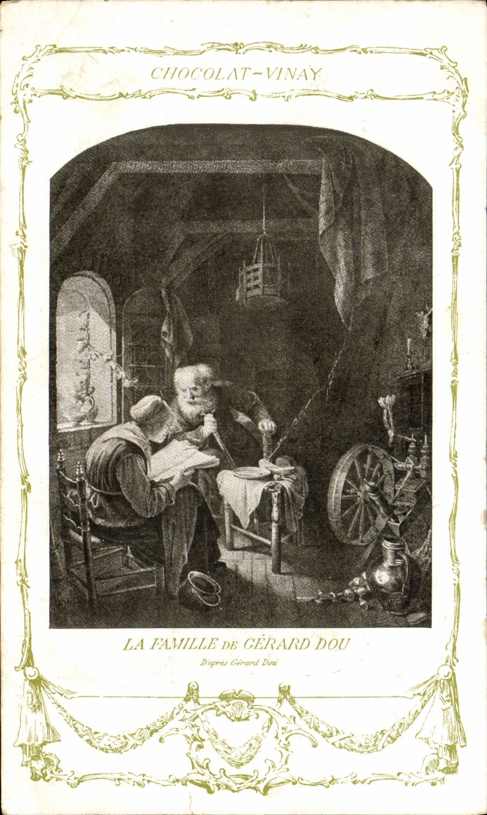 The Family of Gérard Dou — reproduction of an artwork — Chocolat-Vinay, Series VII, No. 14