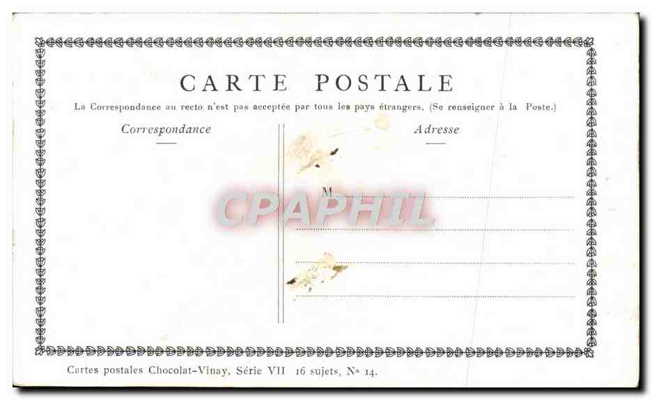 The Family of Gérard Dou — reproduction of an artwork — Chocolat-Vinay, Series VII, No. 14 — Back
