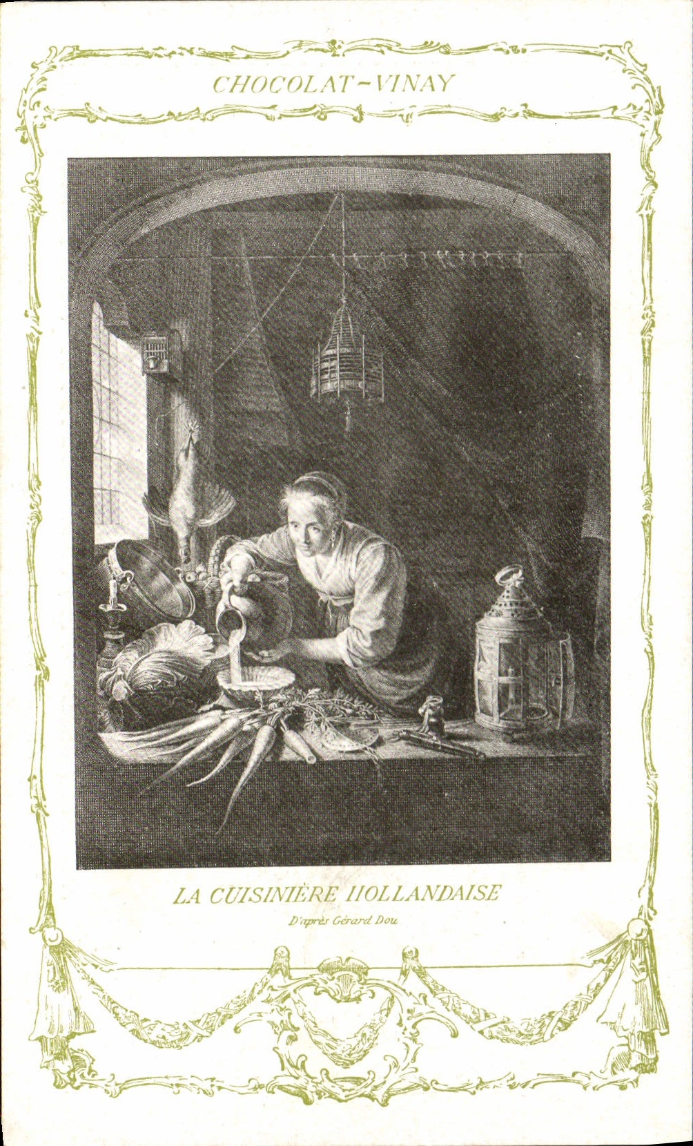 The Dutch Cook — After Gérard Dou — Chocolat-Vinay, Series VII, No. 7
