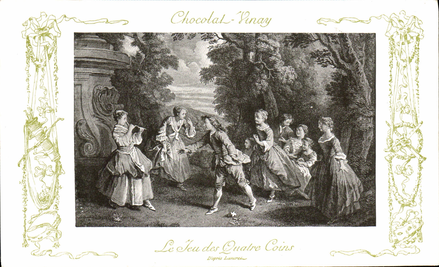 Le Jeu des Quatre Coins — D'après Lancret — Chocolat-Vinay, Série VII, N° 2