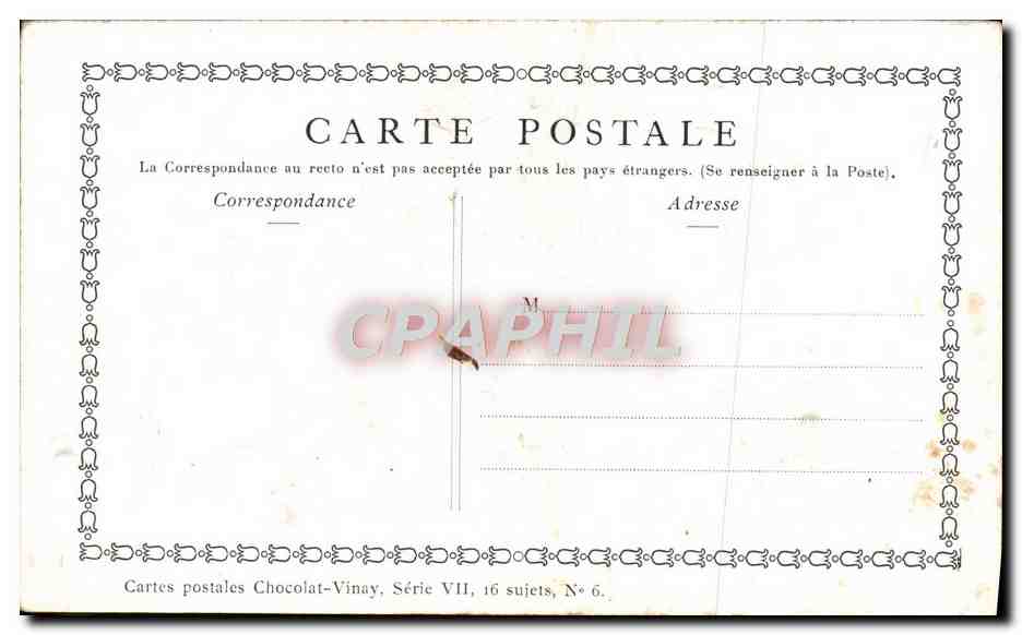 Le Printemps — D'après Lanoret — Chocolat-Vinay, Série VII, N° 6 — Reverso