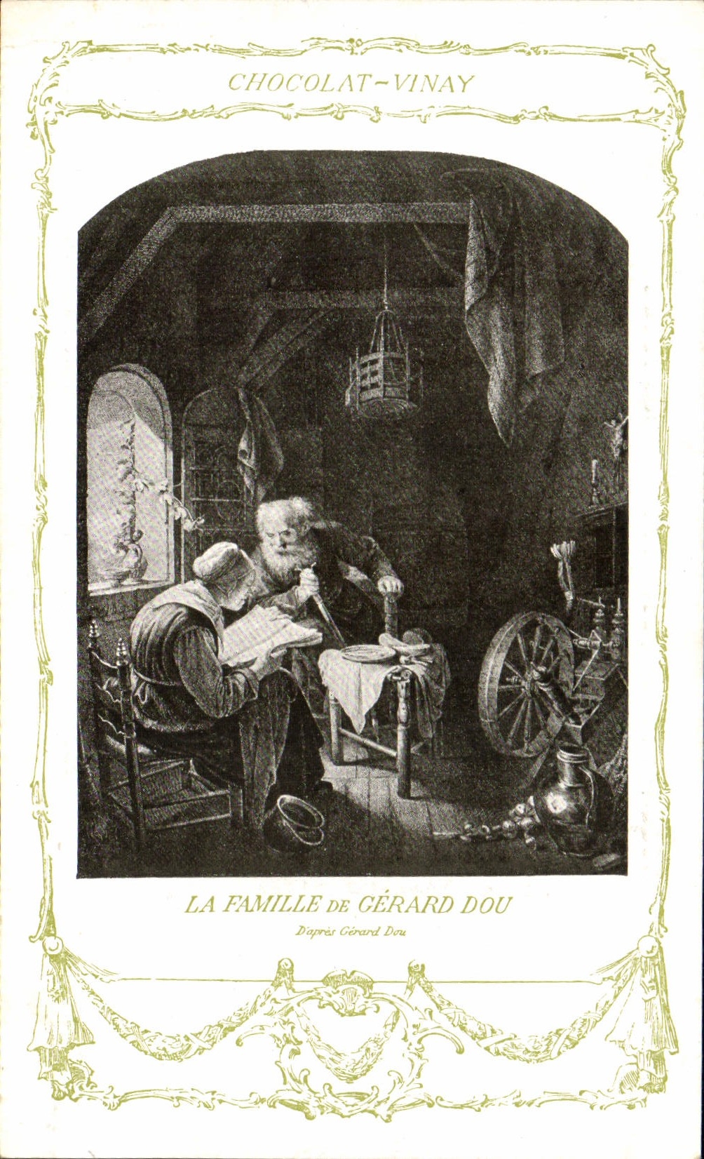 La Famille de Gérard Dou — D'après Gérard Dou — Chocolat-Vinay, Série VII, N° 14