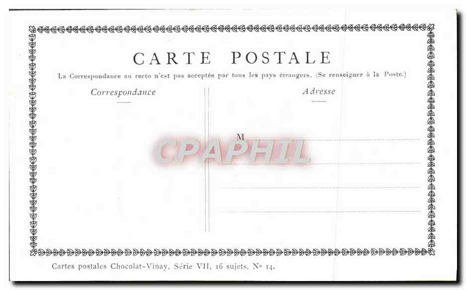 La Famille de Gérard Dou — D'après Gérard Dou — Chocolat-Vinay, Série VII, N° 14 — Reverso