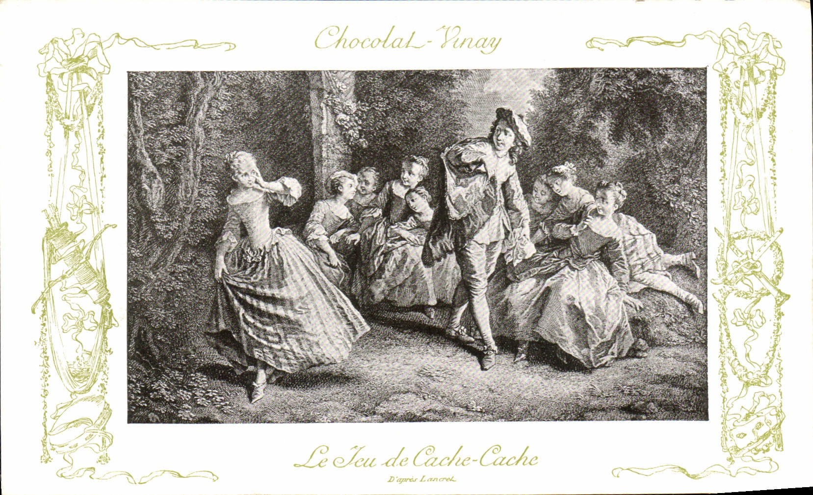 Le Jeu de Cache-Cache — D'après Lancret — Chocolat-Vinay, Série VII, N° 3