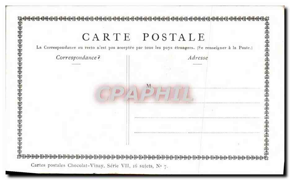 CPA Fantaisie Publicite Chocolat Vinay La cuisiniere hollandaise  — Rückseite