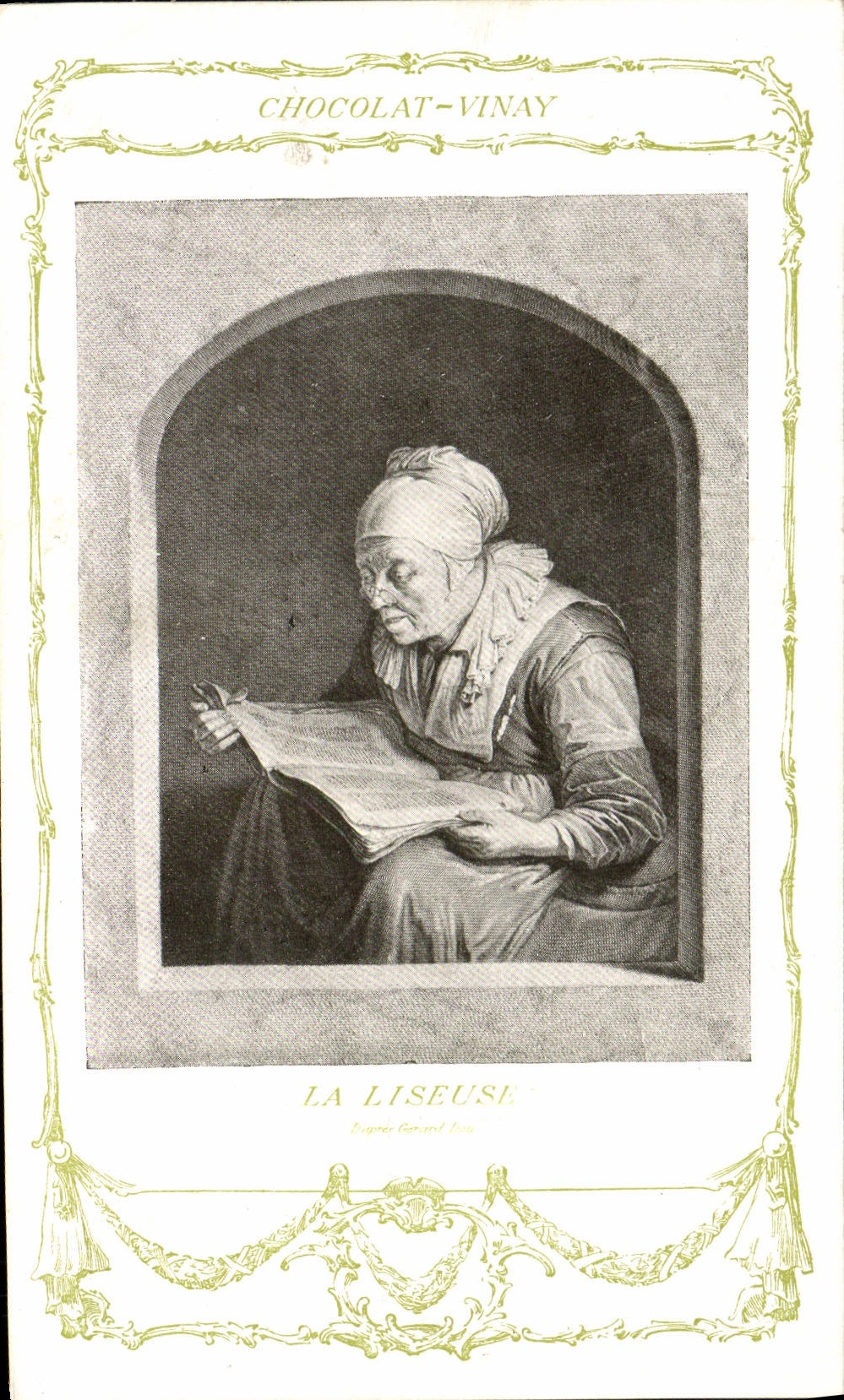 La Liseuse — Chocolat-Vinay, Série VII, N° 11