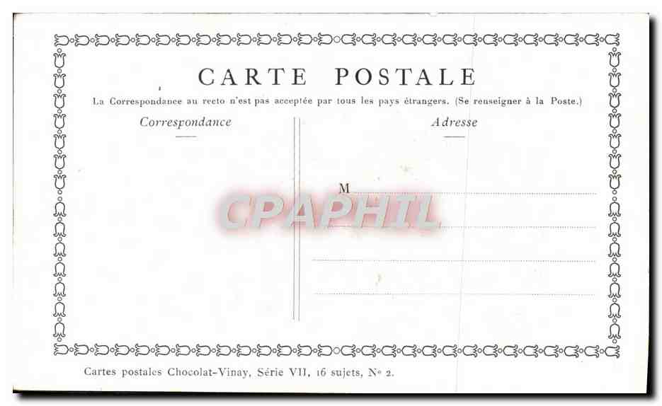 Le Jeu des Quatre Coins — Chocolat-Vinay, Série VII, N° 2 — Verso