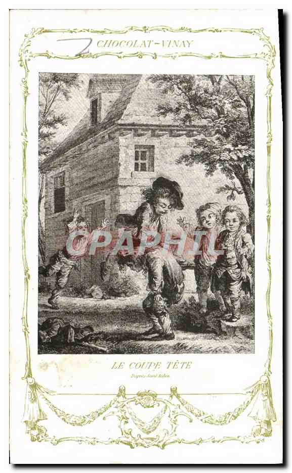 CPA Fantaisie Publicite Chocolat Vinay Le coupe tete Saint Aubin Enfants