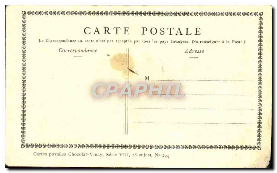 CPA Fantaisie Publicite Chocolat Vinay La fossette ou le jeu de noyaux Saint Aubin Enfants — Back