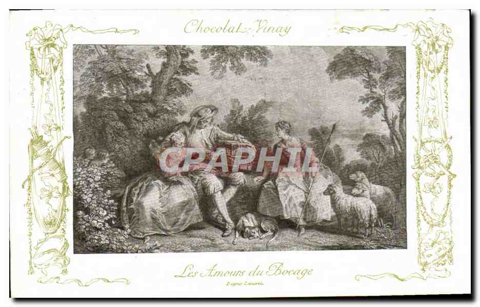 CPA Fantaisie Publicite Chocolat Vinay Les amours de bocage Lancret