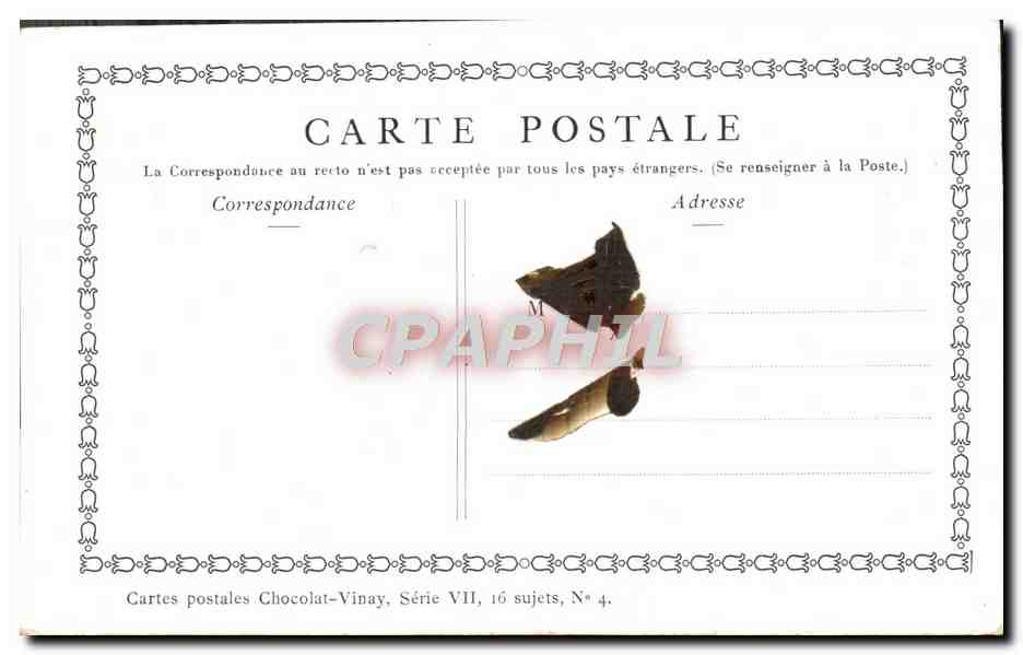 CPA Fantaisie Publicite Chocolat Vinay Les amours de bocage Lancret — Verso