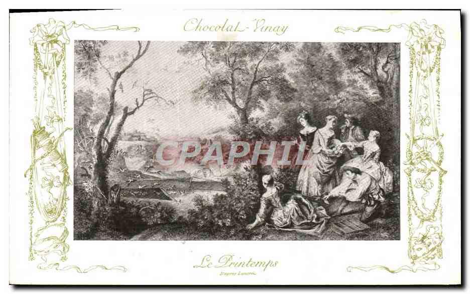 CPA Fantaisie Publicite Chocolat Vinay Le printemps Lancret