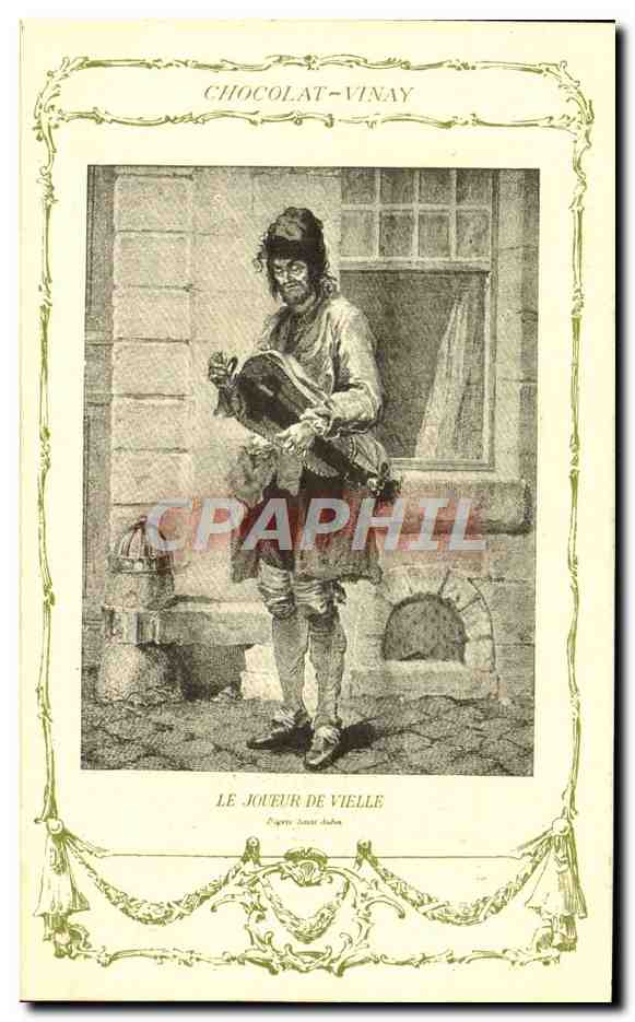 CPA Fantaisie Publicite Chocolat Vinay Le joueur de Vielle Saint Aubin