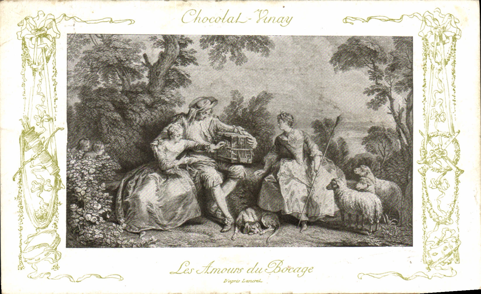 Les Amours du Bocage — D'après Lancere — Chocolat-Vinay, Série VII, N° 4