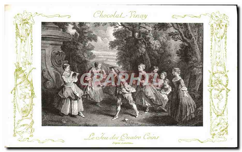 CPA Fantaisie Publicite Chocolat Vinay le jeu des quatre coins Lancret