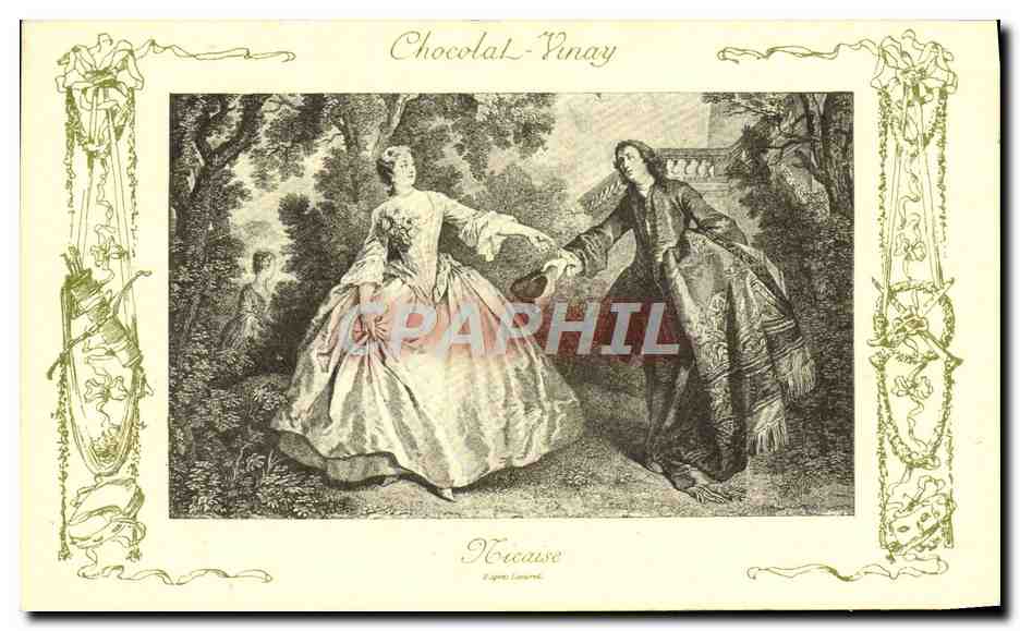 Scène de jardin — Éditeur Chocolat-Vinay, Série VIII, N° 16