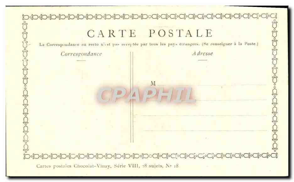 CPA Fantaisie Publicite Chocolat Vinay Le sabot Saint Aubin Enfants — Verso